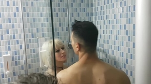 Nora screws an Italian under shower 1